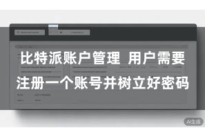 比特派账户管理 用户需要注册一个账号并树立好密码