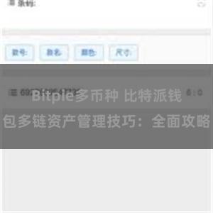 Bitpie多币种 比特派钱包多链资产管理技巧：全面攻略