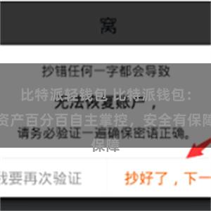 比特派轻钱包 比特派钱包：资产百分百自主掌控，安全有保障