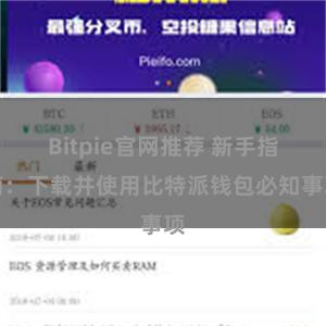 Bitpie官网推荐 新手指南：下载并使用比特派钱包必知事项