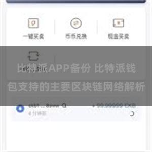 比特派APP备份 比特派钱包支持的主要区块链网络解析