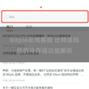 Bitpie在线客服 比特派钱包的冷存储功能解析