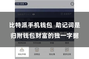 比特派手机钱包  助记词是归附钱包财富的独一字据